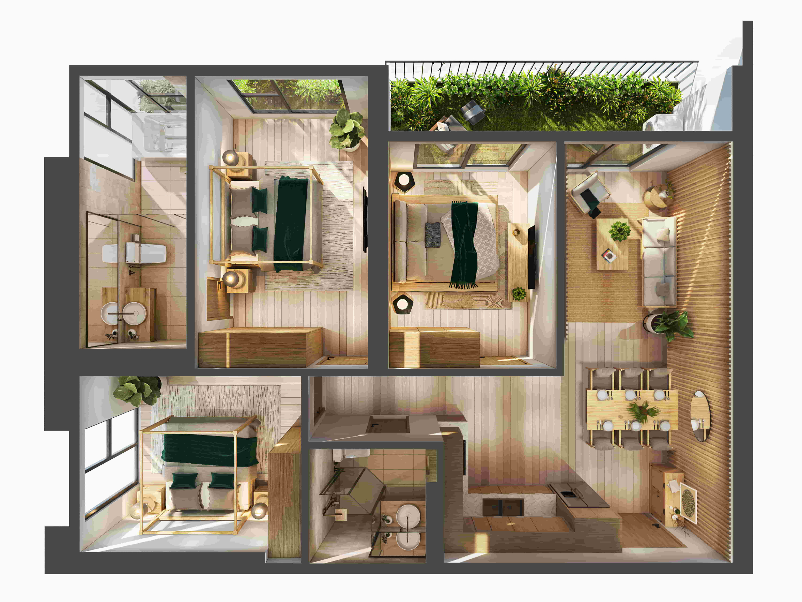 Chung cư Skyforest Ecopark - Vẽ thiên nhiên lên bầu trời 20 layout skyforest 3 ngu 100m2 scaled