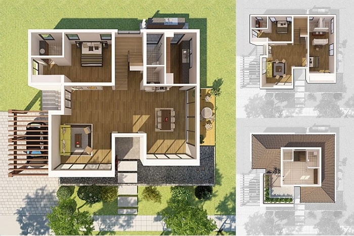 Biệt Thự Vườn Mai Ecopark Hưng Yên - Thông tin - Mặt Bằng - Giá bán 4 biet thu don lap vuon mai ecopark